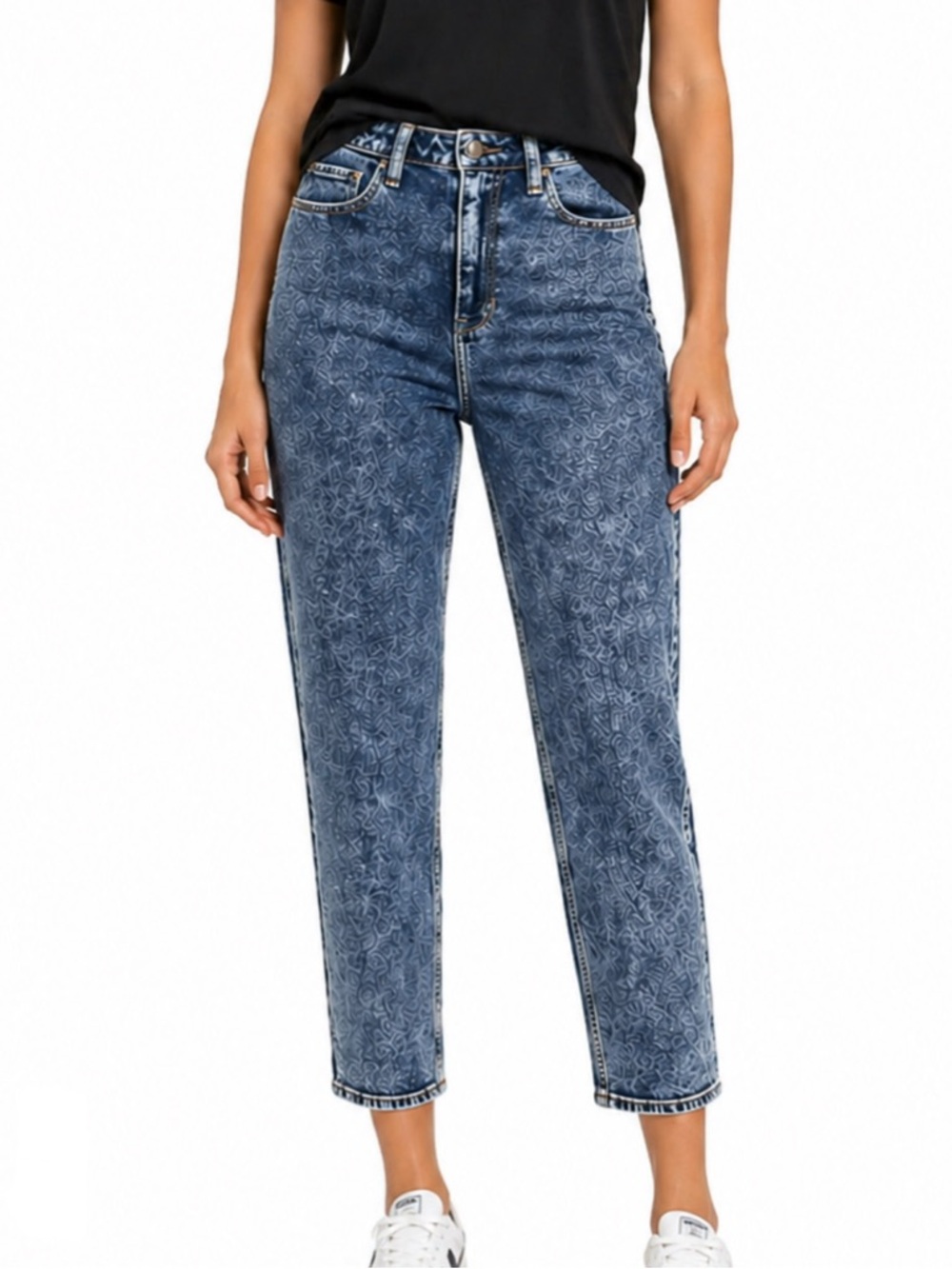 HOLLISTER Ultra High-Rise Mom Jean Vintage Stretch Acid Wash US 4 Small